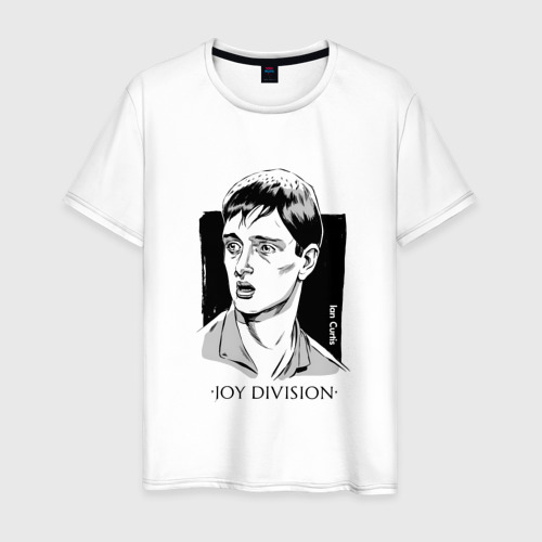 Мужская футболка из хлопка с принтом Ian Curtis from Joy Division, вид спереди №1