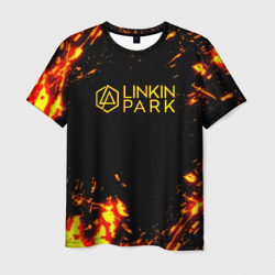 Мужская футболка 3D Linkin park огненный стиль