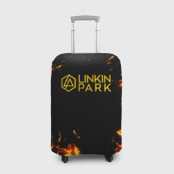 Чехол для чемодана 3D Linkin park огненный стиль