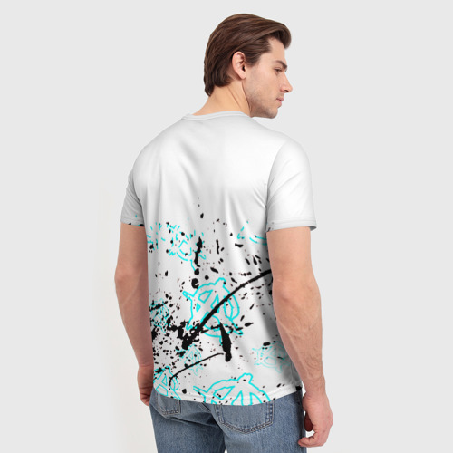 Мужская футболка 3D с принтом Анархия краски тренд, вид сзади #2