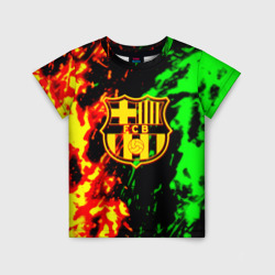 Barcelona огненное лого  – Детская футболка 3D с принтом купить со скидкой в -33%