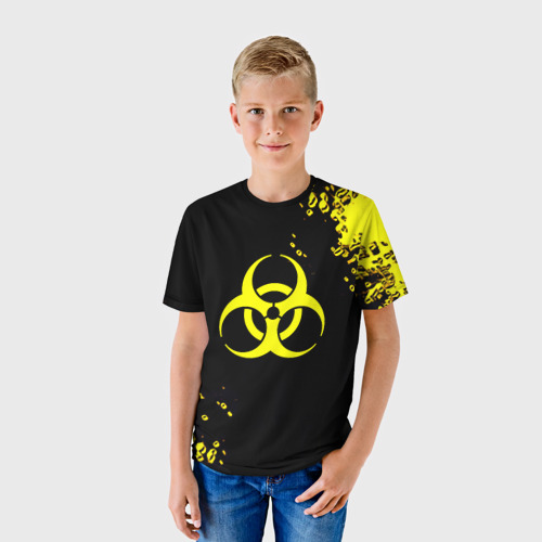 Детская футболка 3D Знак биологической опасности краски, цвет 3D печать - фото 3