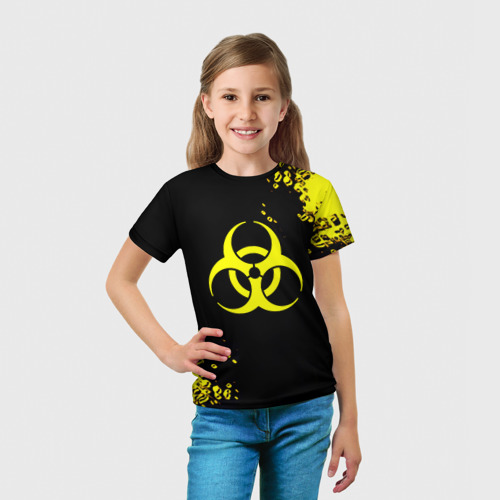 Детская футболка 3D Знак биологической опасности краски, цвет 3D печать - фото 5