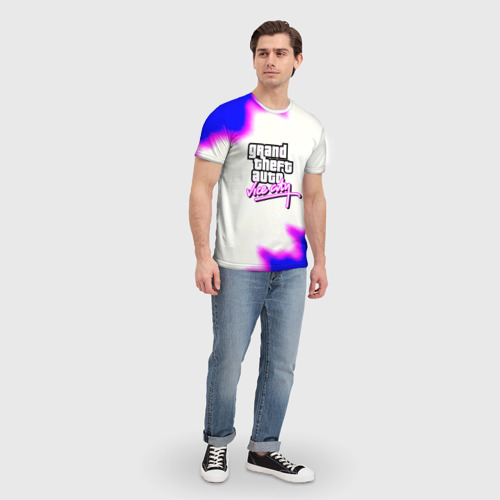 Мужская футболка 3D GTA неон краски, цвет 3D печать - фото 5