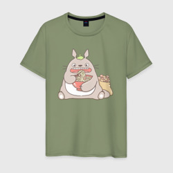 Тоторо ест лапшу – Мужская футболка хлопок с принтом купить со скидкой в -20%