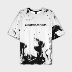 Мужская футболка oversize 3D Nickelback серый дым рок