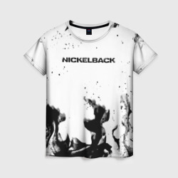 Женская футболка 3D Nickelback серый дым рок