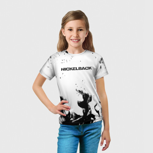 Детская футболка 3D Nickelback серый дым рок, цвет 3D печать - фото 5