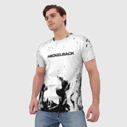 Мужская футболка 3D Nickelback серый дым рок - фото 2