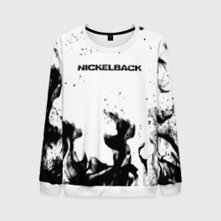 Мужской свитшот 3D Nickelback серый дым рок