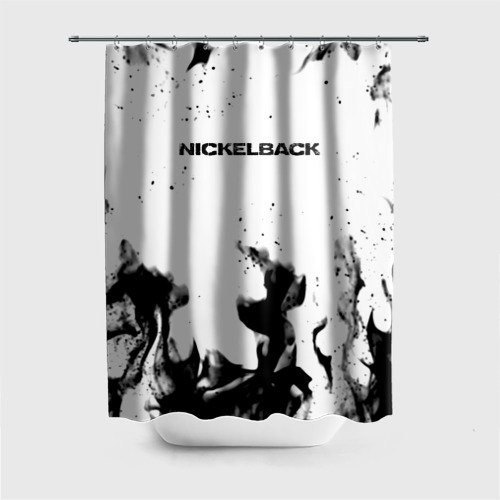 Штора 3D для ванной Nickelback серый дым рок