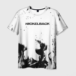 Мужская футболка 3D Nickelback серый дым рок