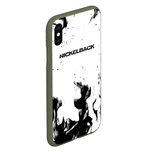 Чехол для iPhone XS Max матовый Nickelback серый дым рок, цвет темно-зеленый - фото 3