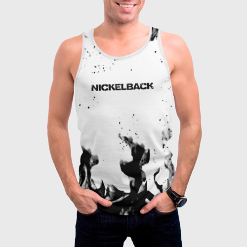 Мужская майка 3D Nickelback серый дым рок, цвет 3D печать - фото 3