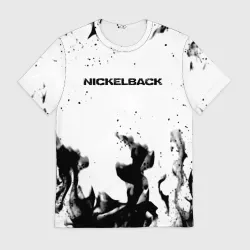 Мужская футболка 3D Nickelback серый дым рок