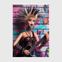 Магнитный плакат 2Х3 Barbie - punk guitarist neural network