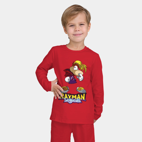 Детская пижама с лонгсливом хлопок с принтом Rayman - legends, фото на моделе #1