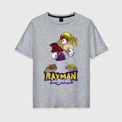 Женская футболка хлопок Oversize Rayman - legends, цвет меланж