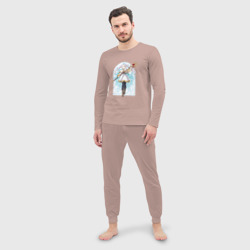 Мужская пижама с лонгсливом хлопок Фрирен с посохом - фото 2