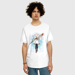Мужская футболка хлопок Oversize Фрирен с посохом - фото 2