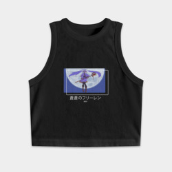 Женская укороченная майка-топ хлопок Фрирен и луна