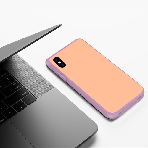 Чехол для iPhone XS Max матовый Peach fuzz цвет 2024 года, цвет сиреневый - фото 5