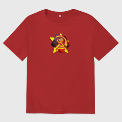 Женская футболка хлопок Oversize Red Alert: СССР