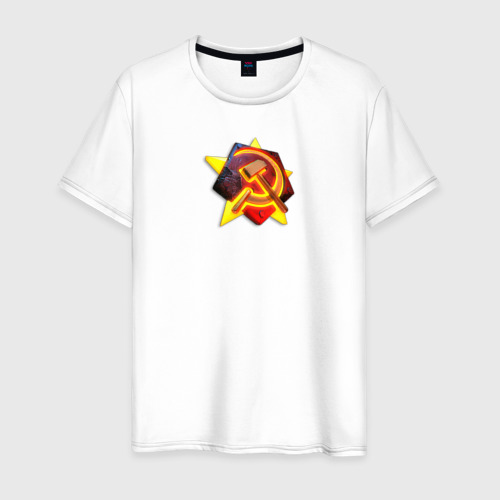 Мужская футболка из хлопка с принтом Red Alert: СССР, вид спереди №1