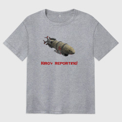 Женская футболка хлопок Oversize Red Alert: Дирижабль Киров