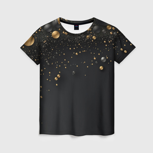 Женская футболка 3D с принтом Золотая пыль, вид спереди #2