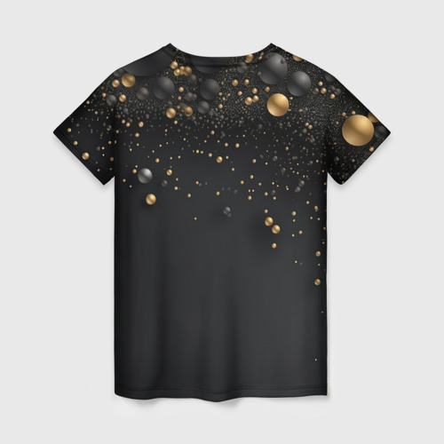 Женская футболка 3D с принтом Золотая пыль, вид сзади #1