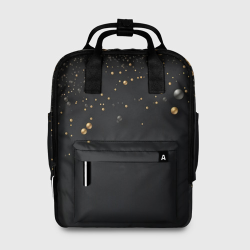 Женский рюкзак 3D с принтом Золотая пыль, вид спереди #2