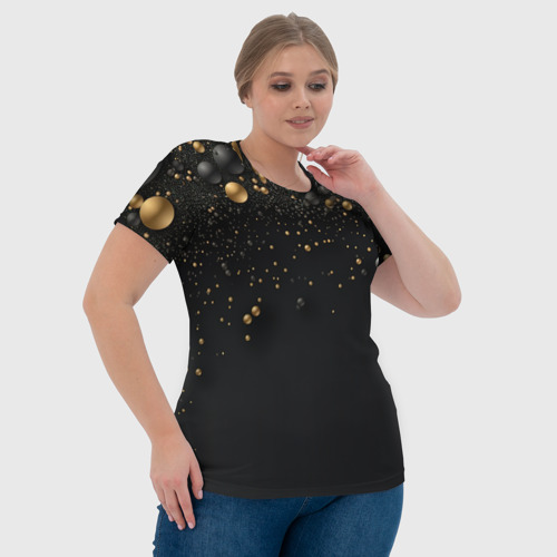 Женская футболка 3D с принтом Золотая пыль, фото #4