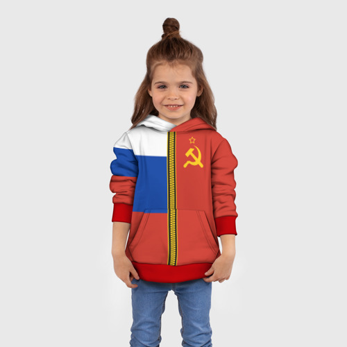 Детская толстовка 3D Россия и СССР, цвет красный - фото 4