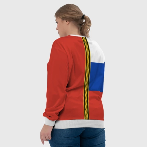 Женский свитшот 3D с принтом Россия и СССР, вид сзади #2