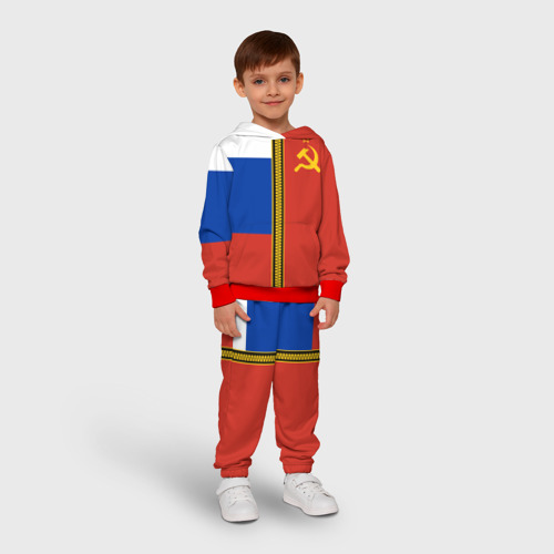 Детский костюм с толстовкой 3D Россия и СССР, цвет красный - фото 3