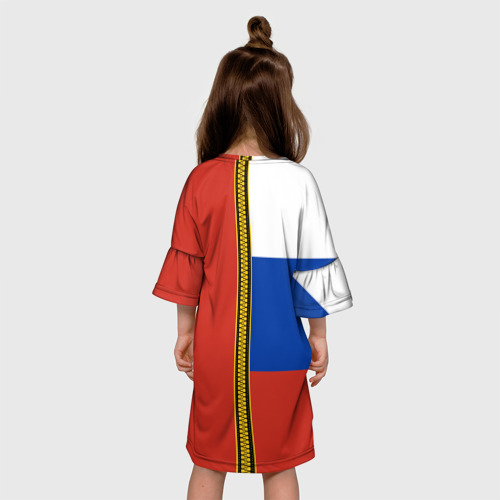Детское платье 3D с принтом Россия и СССР, вид сзади #2