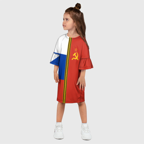 Детское платье 3D с принтом Россия и СССР, фото на моделе #1
