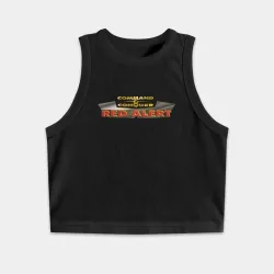 Женская укороченная майка-топ хлопок Command & Conquer: Red Alert logo