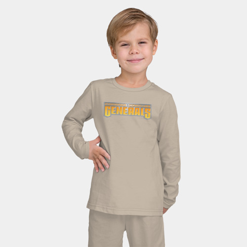 Детская пижама с лонгсливом хлопок с принтом Command & Conquer: Generals logo, фото на моделе #1