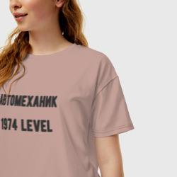 Женская футболка хлопок Oversize Автомеханик 1974 level - фото 2