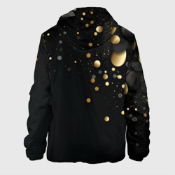 Куртка с принтом Черная геометрия с золотом для мужчины, вид сзади №1. Цвет основы: белый