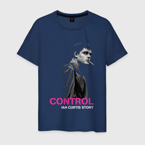 Мужская футболка из хлопка с принтом Joy Division - Control film, вид спереди №1