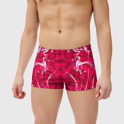 Мужские купальные плавки 3D Розовые узоры паттерны  - фото 2