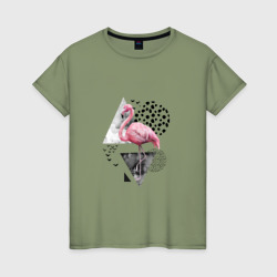 Женская футболка хлопок Фламинго мечты