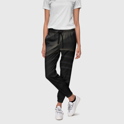 Золотые блестки  на черной абстракции – Женские брюки 3D с принтом купить