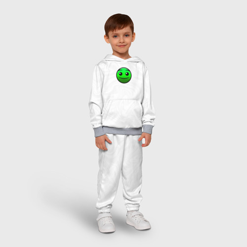 Детский костюм с толстовкой 3D Геометри Даш смайлик, цвет меланж - фото 3