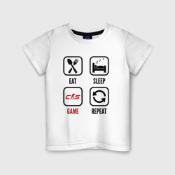 Eat - sleep - Counter-Strike 2 - repeat – Детская футболка хлопок с принтом купить со скидкой в -20%