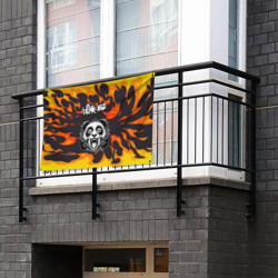 Флаг-баннер Blink 182 рок панда и огонь - фото 2