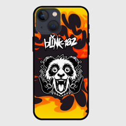 Чехол для iPhone 13 mini Blink 182 рок панда и огонь